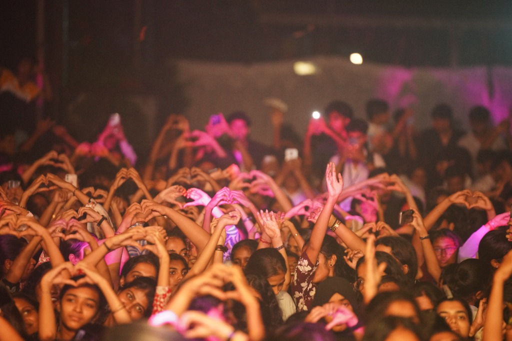 Massive Festival Crowd Heart Hands Euphoria